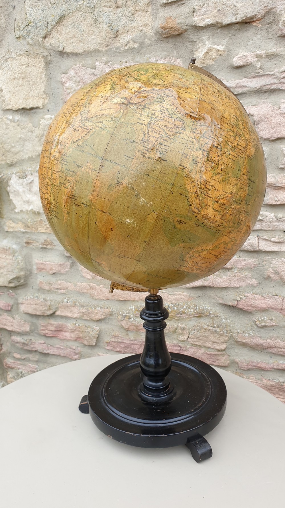 1920's Phillips 12 inch Relief Globe View II
