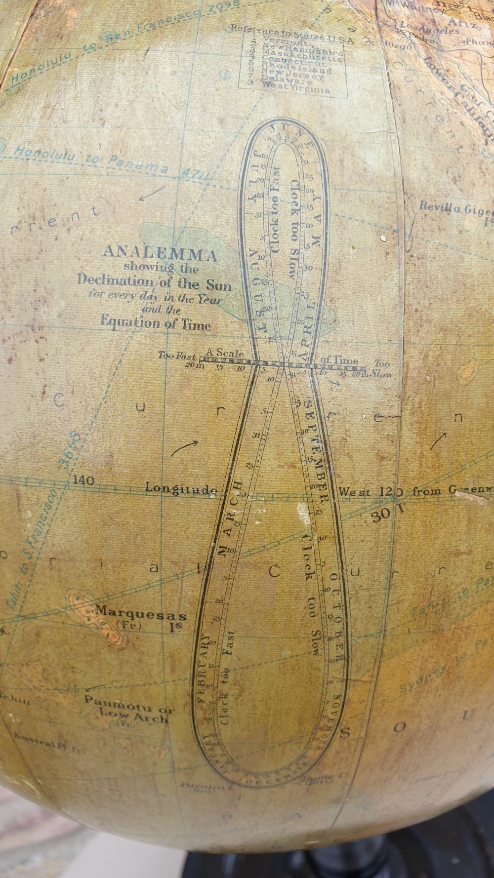 1920's Phillips 12 inch Relief Globe View III