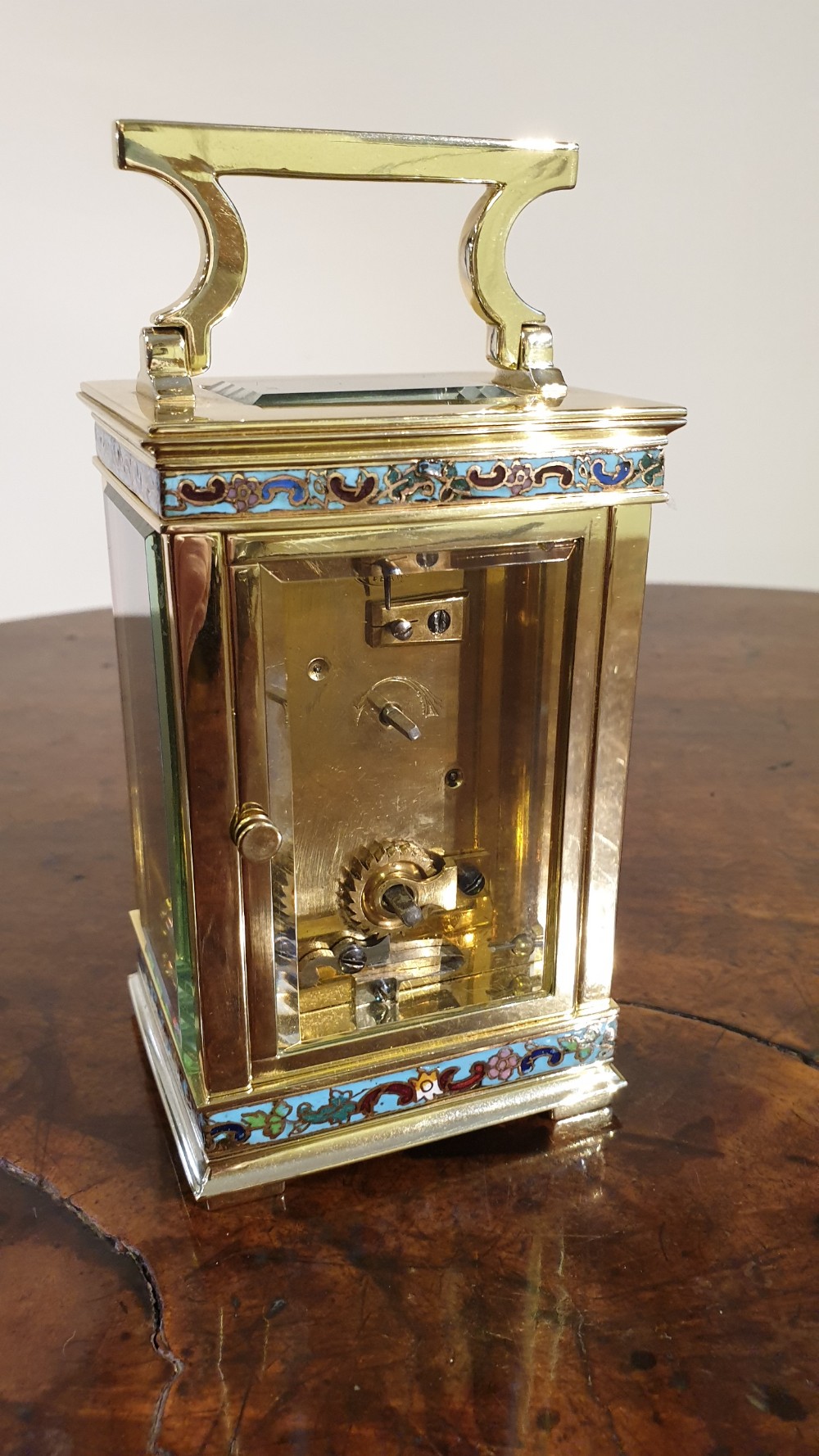 Attractive Small Brass French Carriage Clock. View V