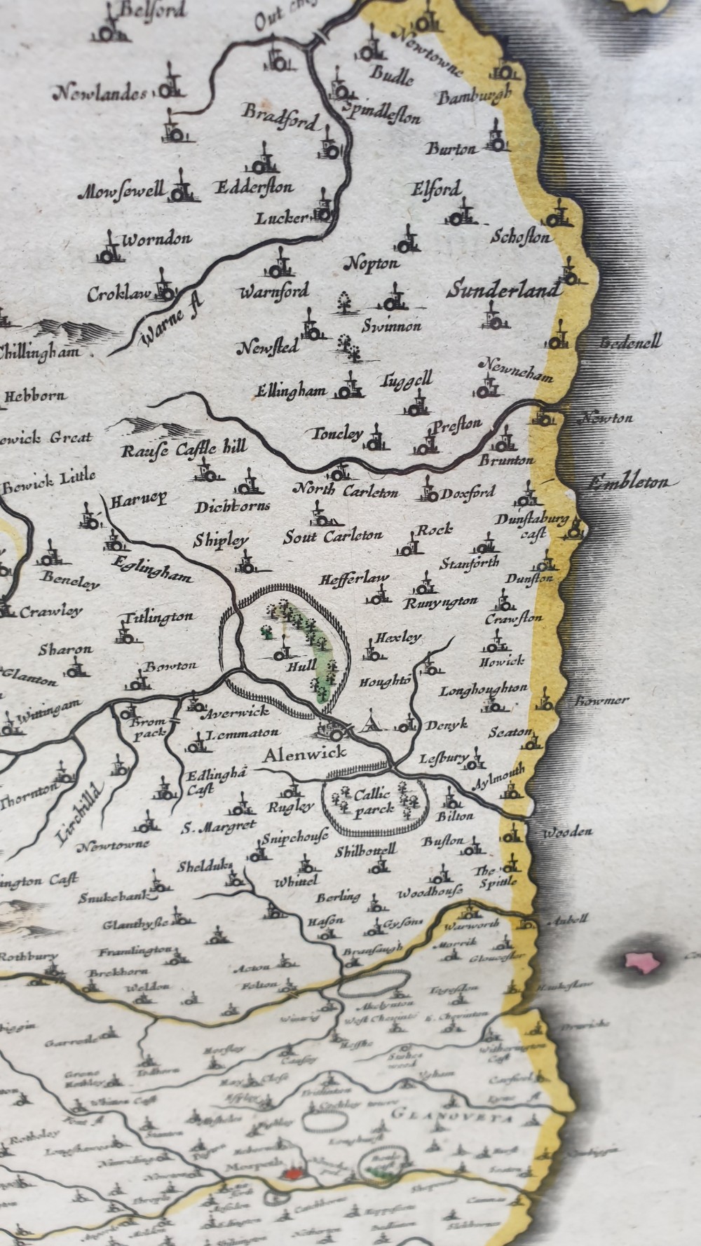 Johann Blaeu Map of Northumberland 1648 View VI