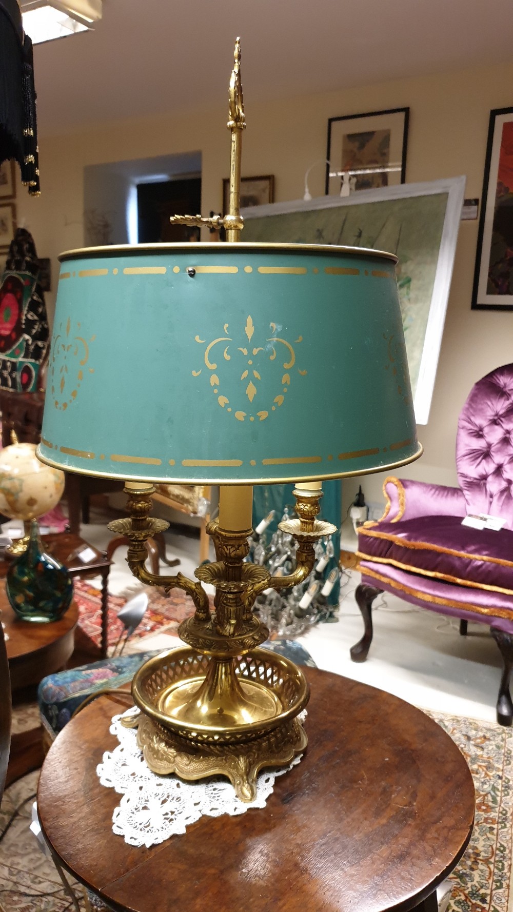 Large French Bouillotte Table Lamp or Desk Lamp View II