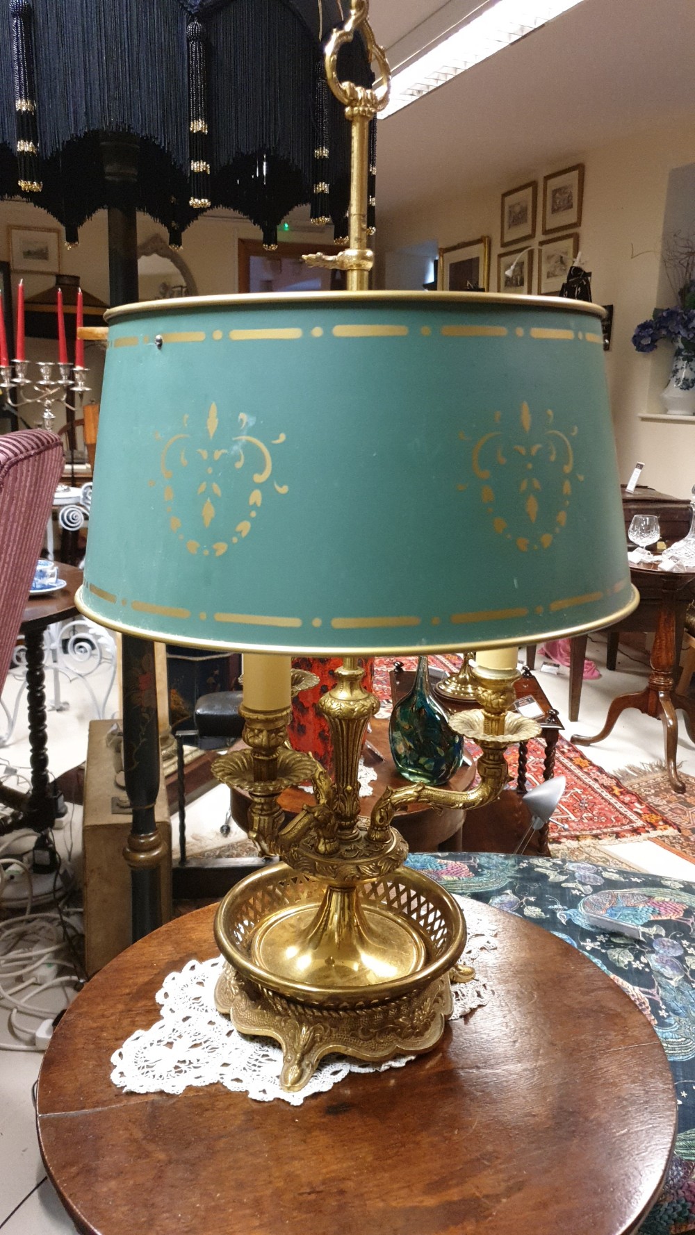 Large French Bouillotte Table Lamp or Desk Lamp View III