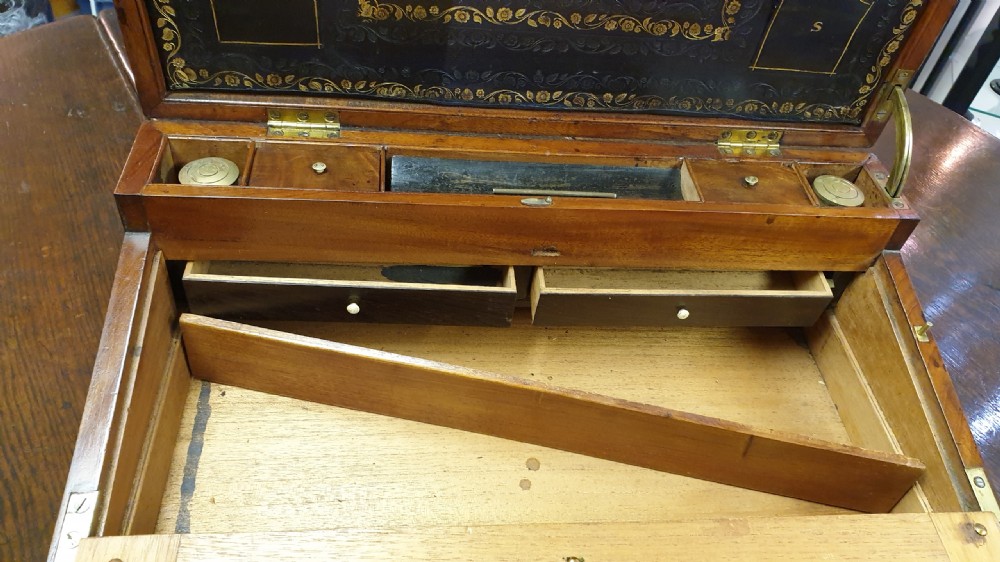 Mahogany Military Campaign Writing Slope c1840 View III