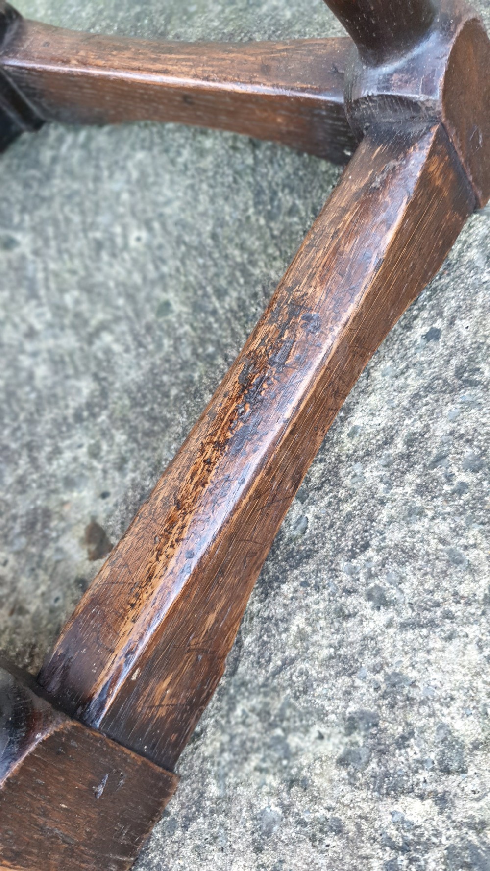Small Country Oak Stool with Elm top View IV