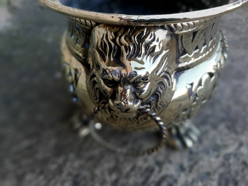 Beautiful 19th Century Pierced Brass Vase View III