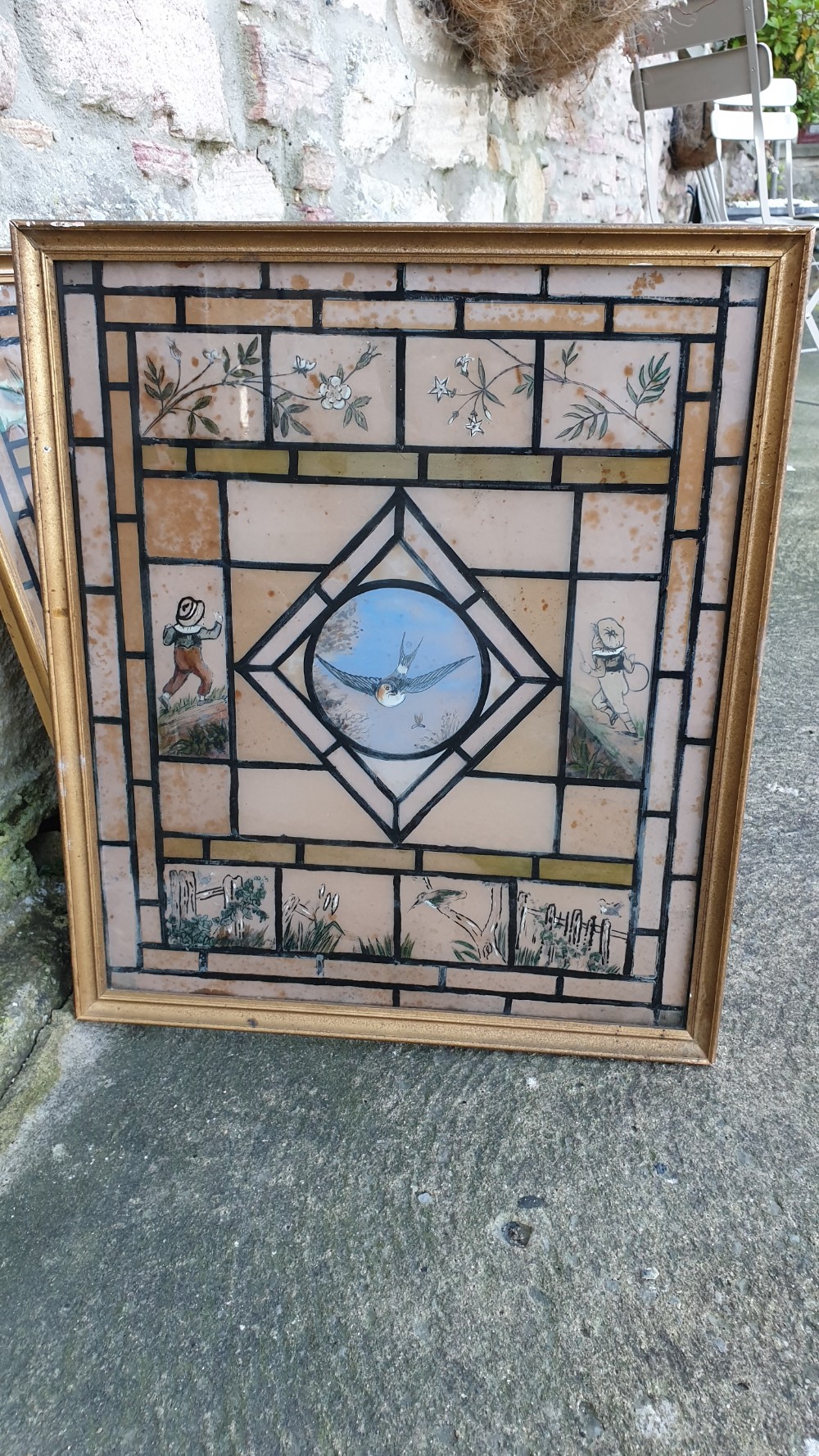 Attractive 19th Century Paintings on Glass View III
