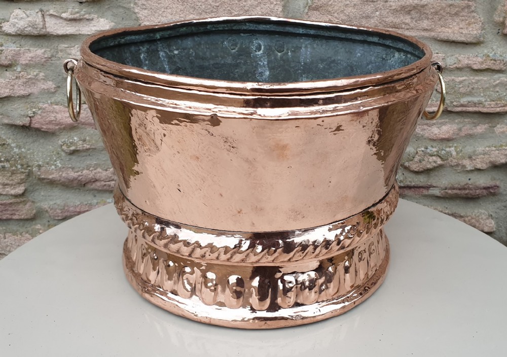 19th Century French Copper Pot  Jardiniere