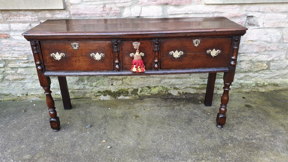 Rare Late 17th Century Charles 11  Oak Dresser View II