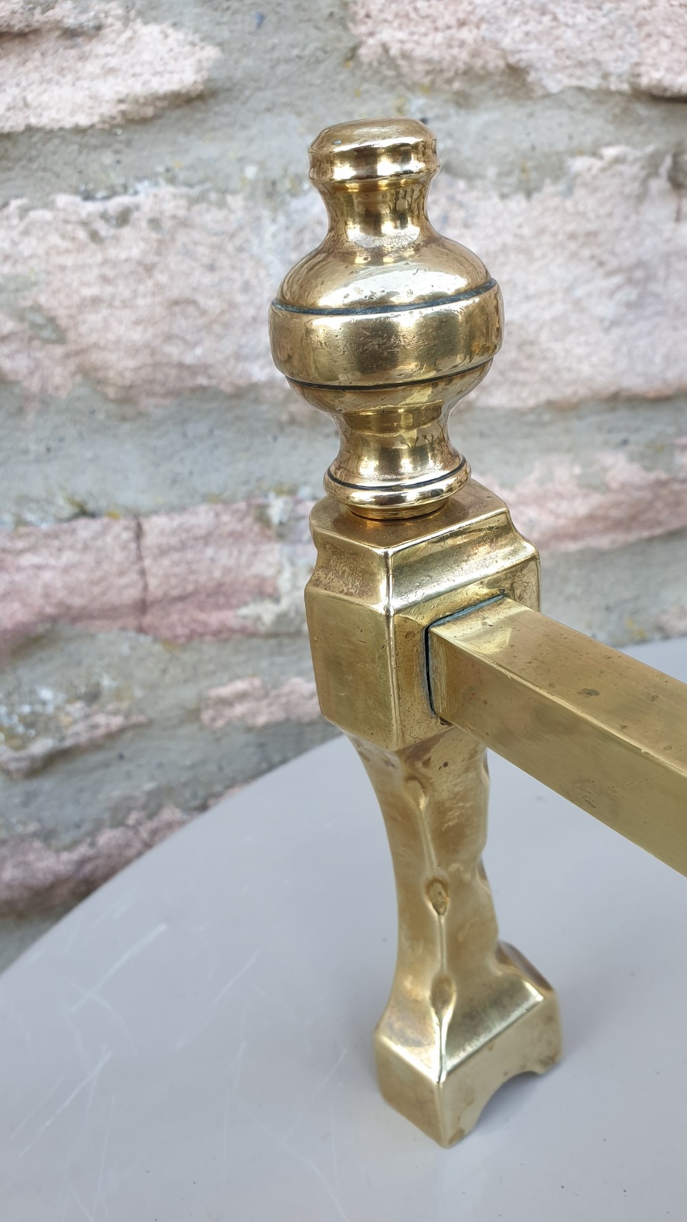 19th Century Brass Fire Dogs View IV