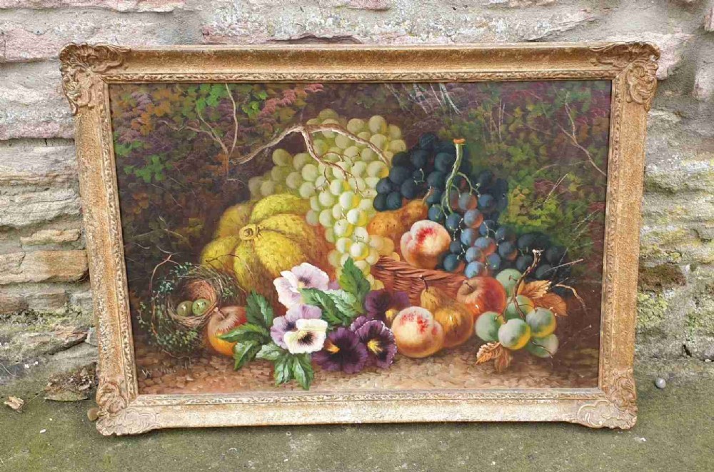Quality Victorian Oil on Canvas “Still Life” by W.Vincent