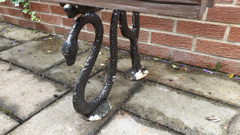 19th Century Victorian Garden Bench “Serpent” Design View II