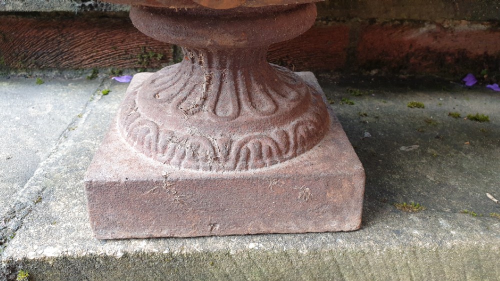 Large Pair French 19th Century Victorian Cast Iron Urns View IV