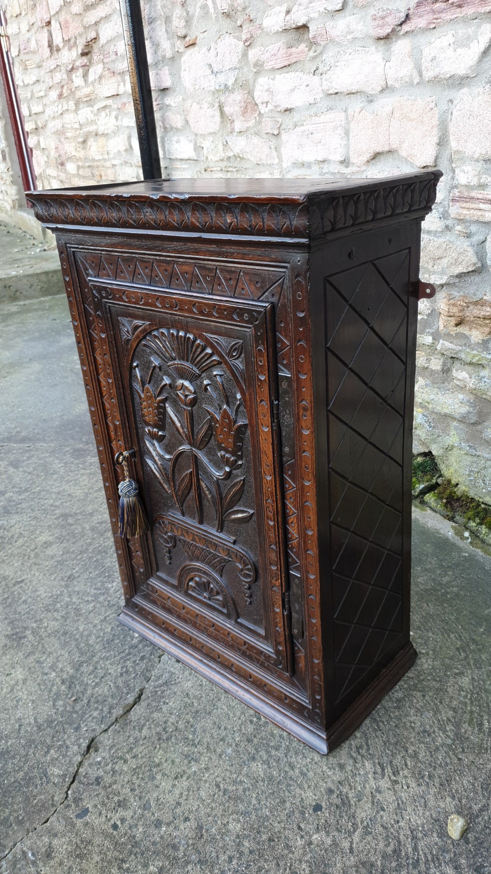 Carved Oak Wall Cupboard View IV