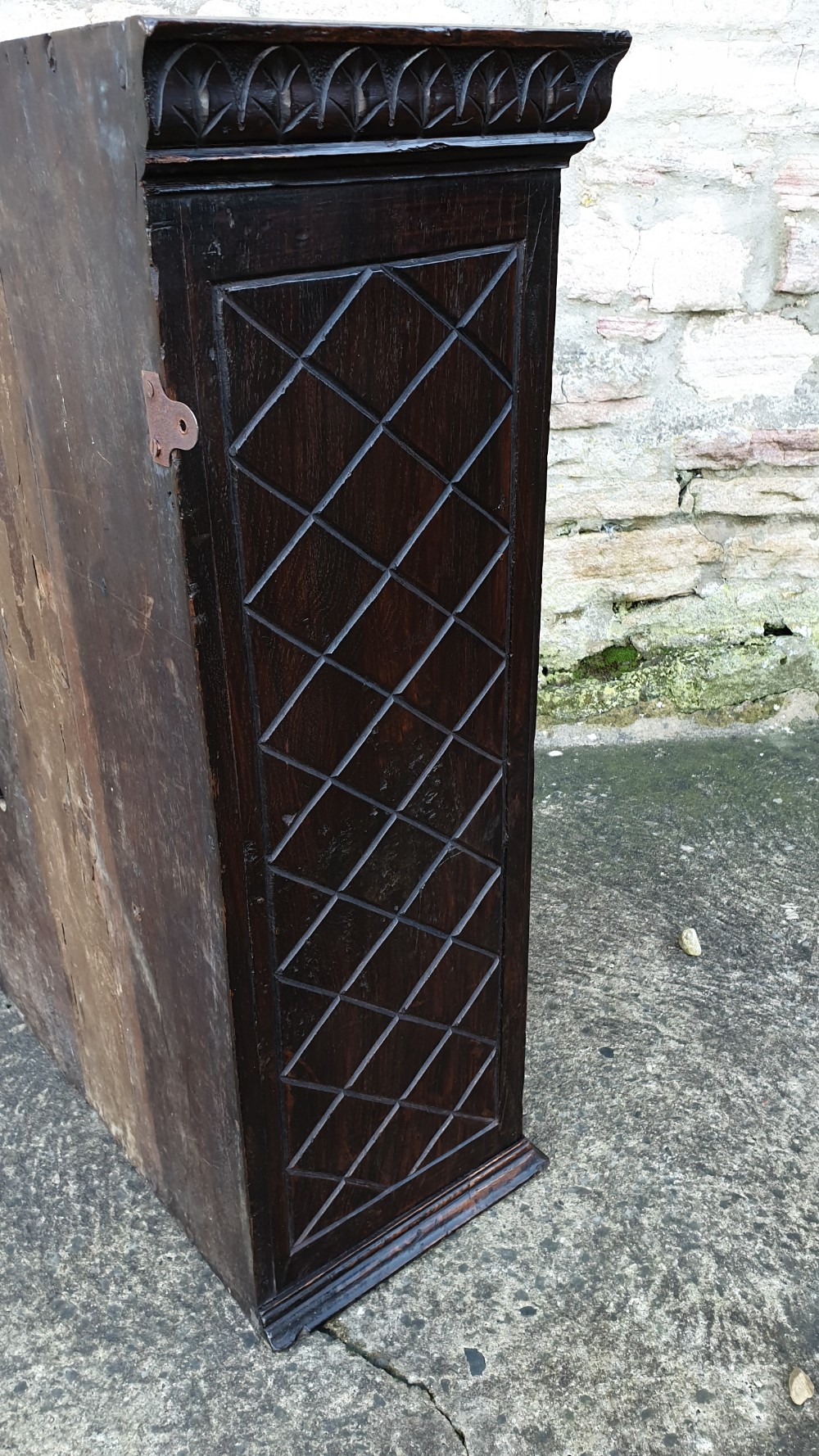 Carved Oak Wall Cupboard View V