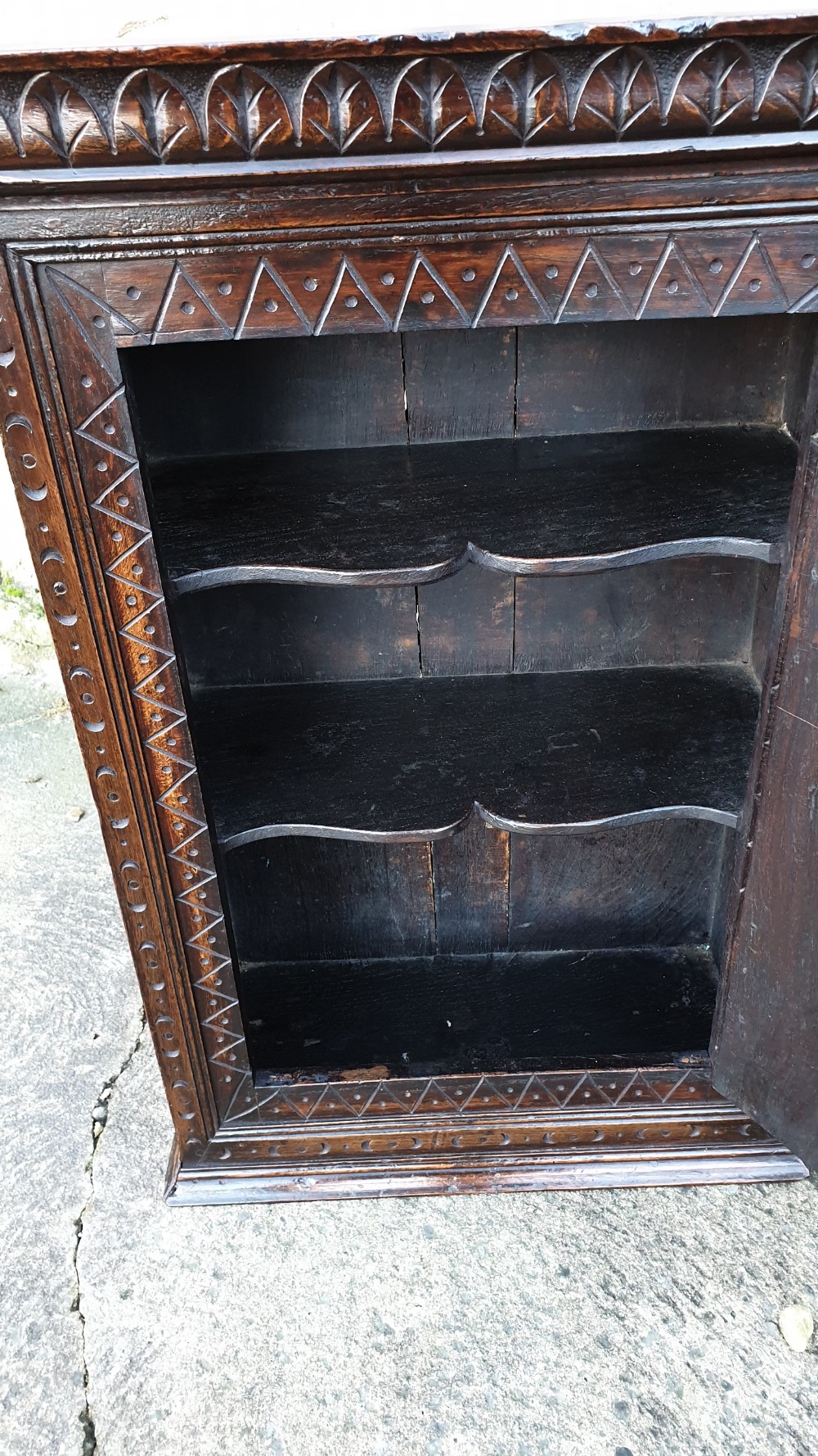 Carved Oak Wall Cupboard View IX