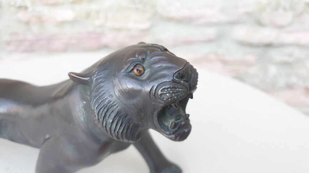 Late 19th Century Bronze Tiger View II