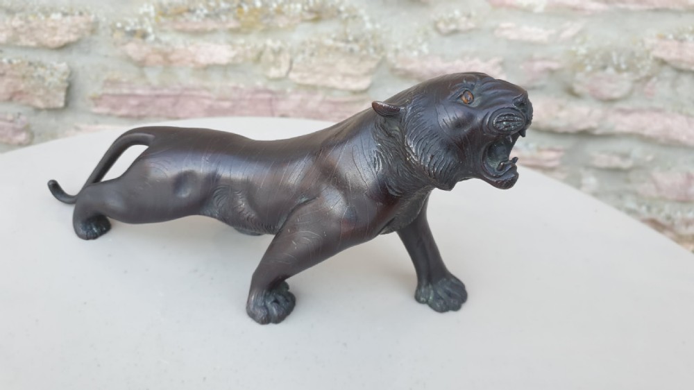 Late 19th Century Bronze Tiger View III