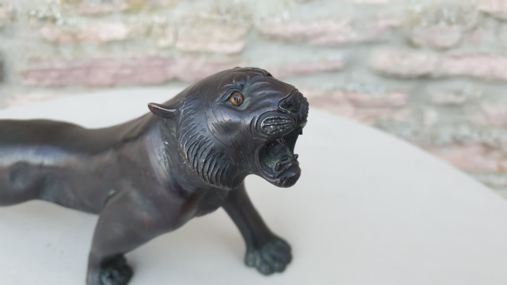 Late 19th Century Bronze Tiger View IV