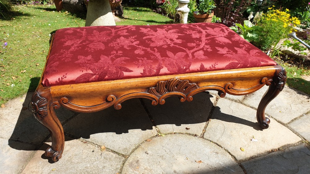 Substantial Country House Victorian Walnut Stool