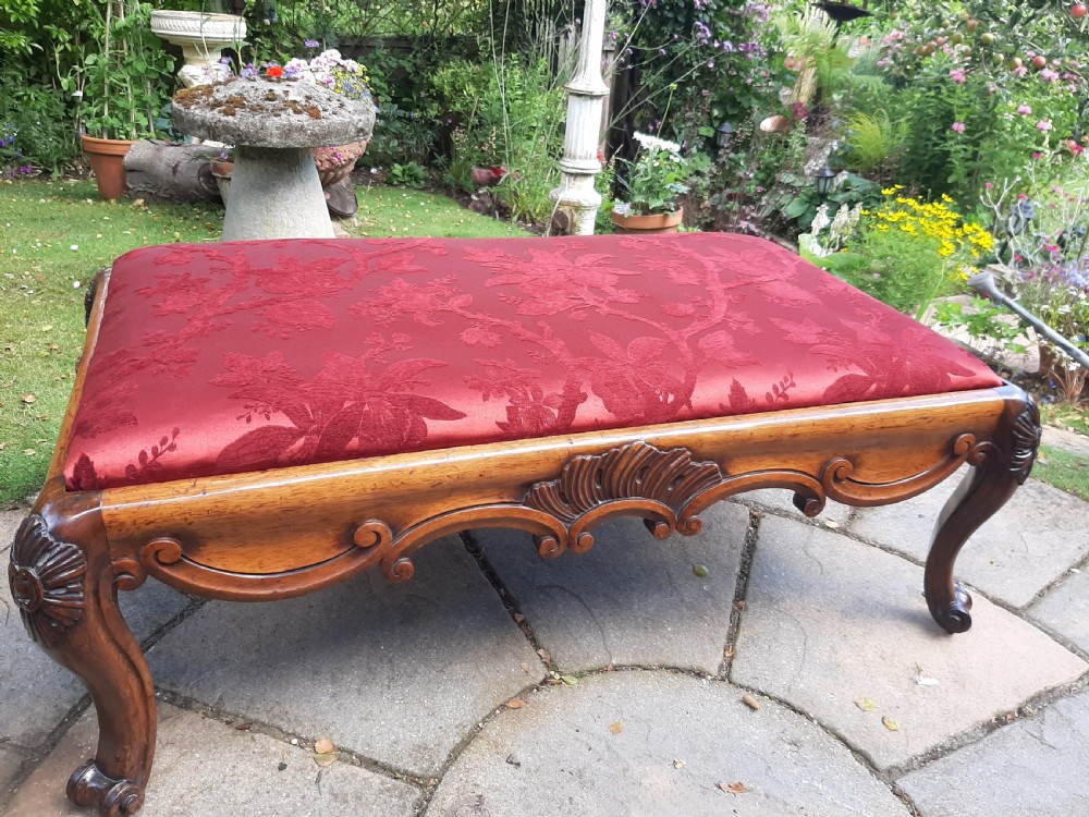 Substantial Country House Victorian Walnut Stool View IV