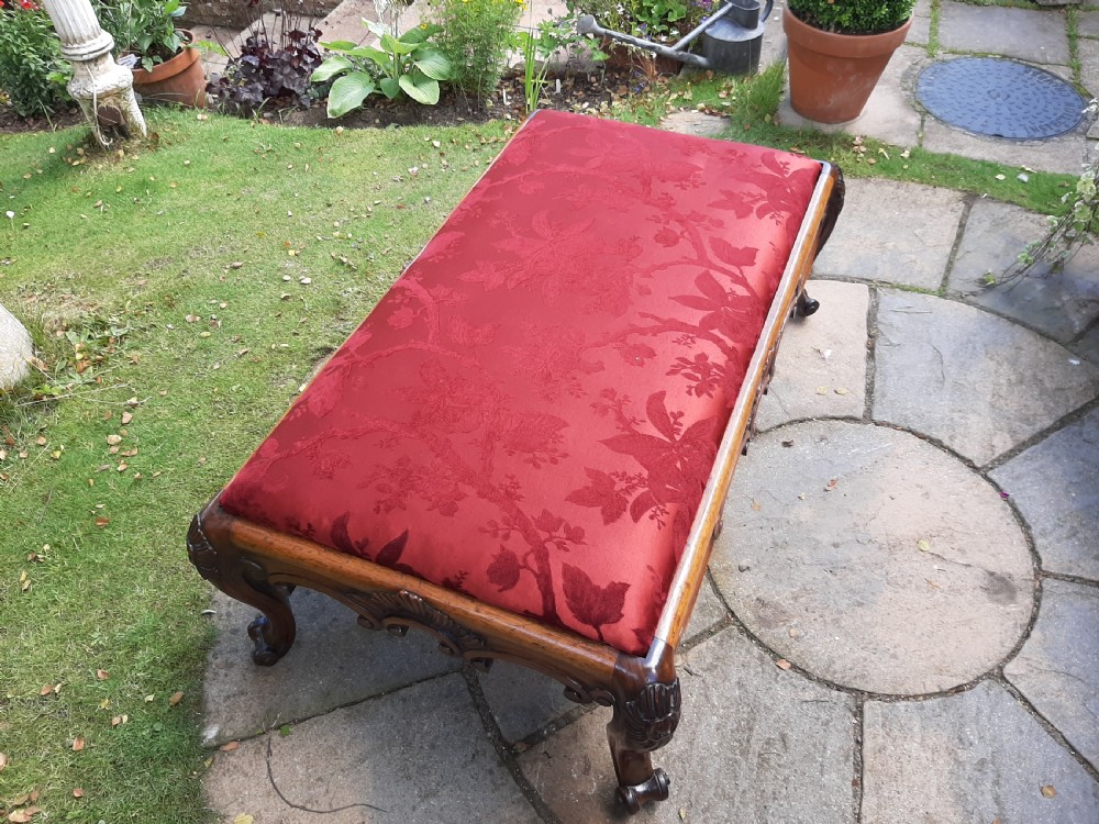 Substantial Country House Victorian Walnut Stool View V