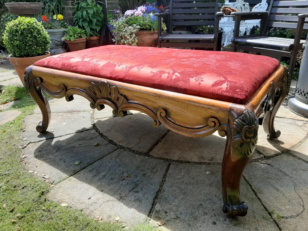 Substantial Country House Victorian Walnut Stool View VI