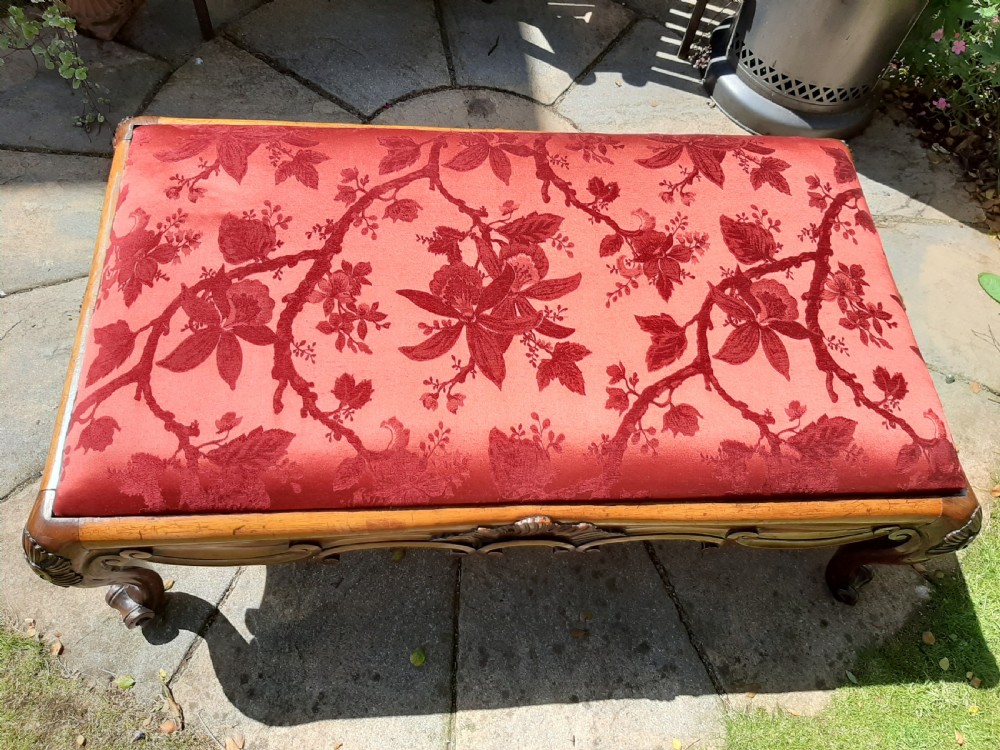Substantial Country House Victorian Walnut Stool View VII
