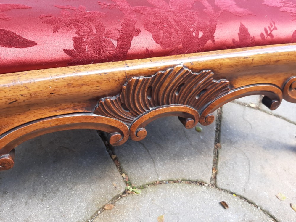 Substantial Country House Victorian Walnut Stool View VIII