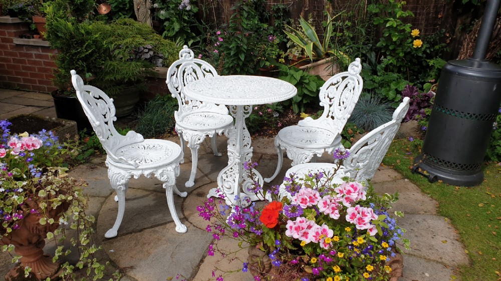 Heavy Victorian Cast-iron Garden Set c1900
