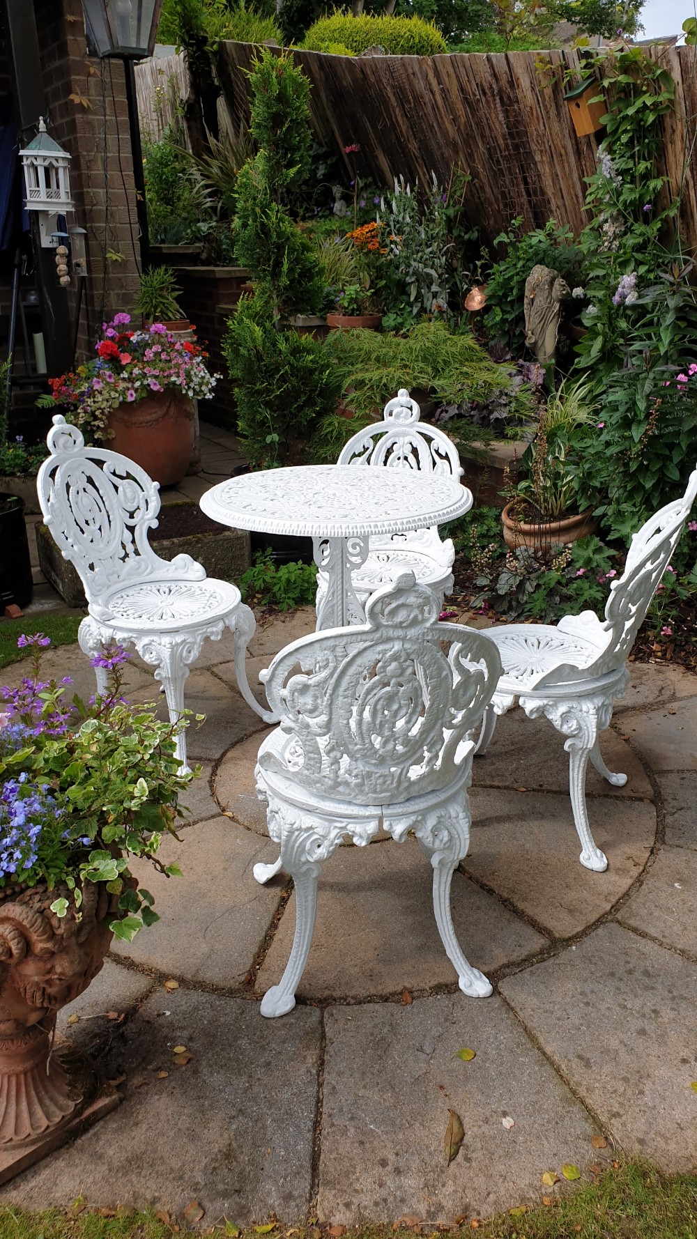 Heavy Victorian Cast-iron Garden Set c1900 View II