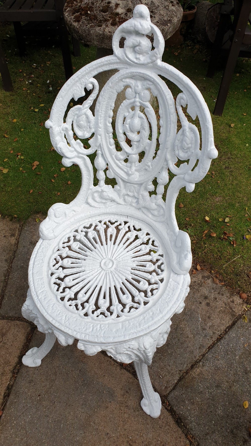 Heavy Victorian Cast-iron Garden Set c1900 View V