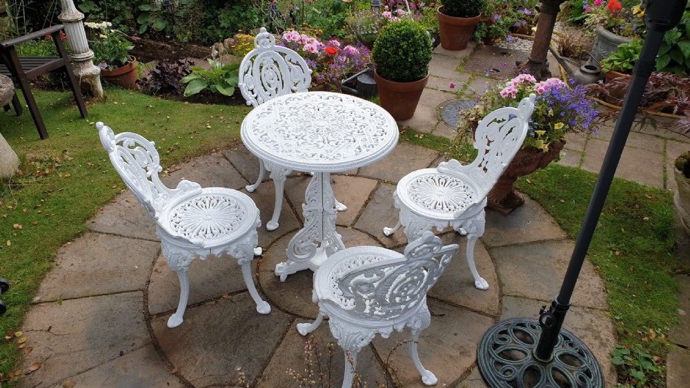 Heavy Victorian Cast-iron Garden Set c1900 View VI