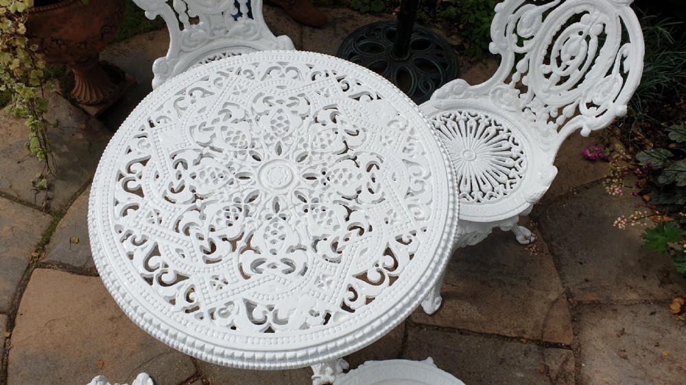 Heavy Victorian Cast-iron Garden Set c1900 View VIII