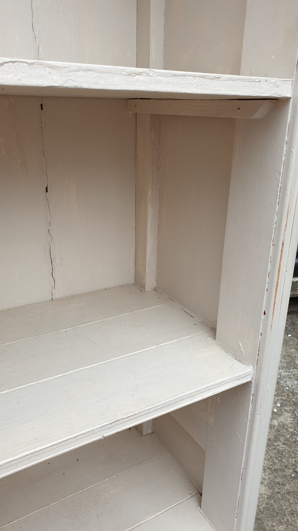 Tall Painted Open Cupboard with Shelves View VI