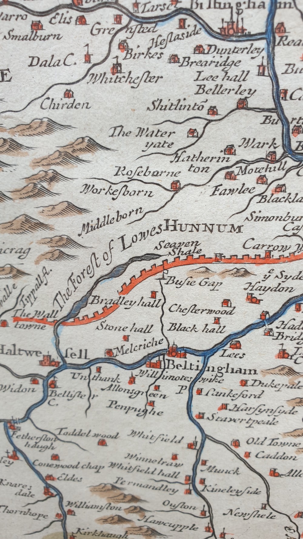 Robert Morden map of Northumberland, published 1695 View III