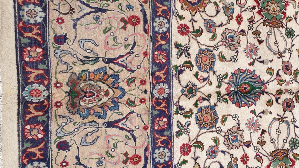 Large Room Size, Signed Antique Persian Tabriz Carpet c1930 View II