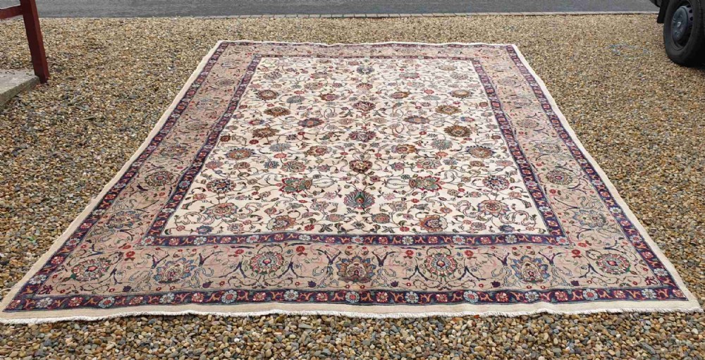 Large Room Size, Signed Antique Persian Tabriz Carpet c1930
