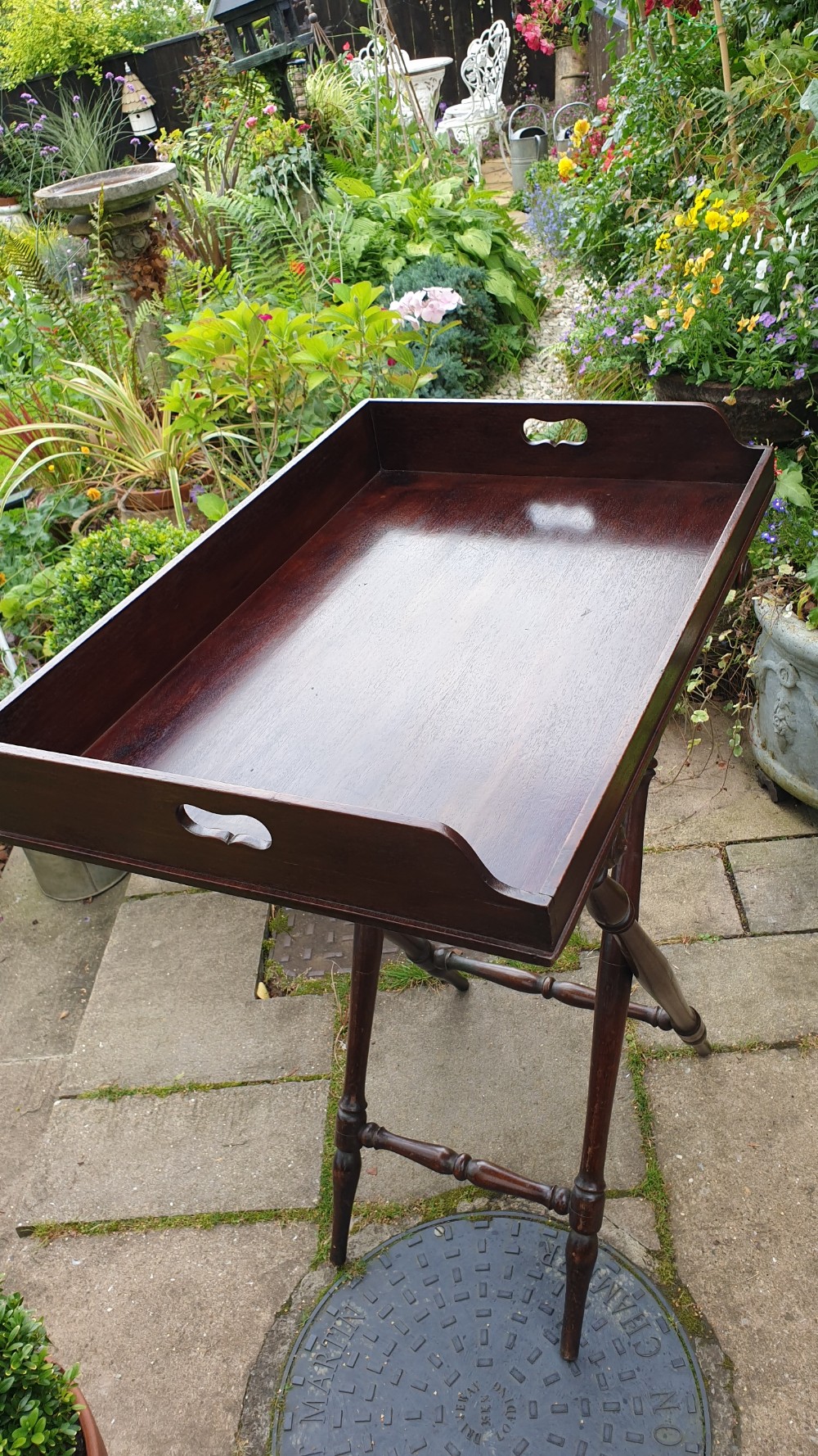 Early 19th Century Mahogany Butlers Tray with Stand View III