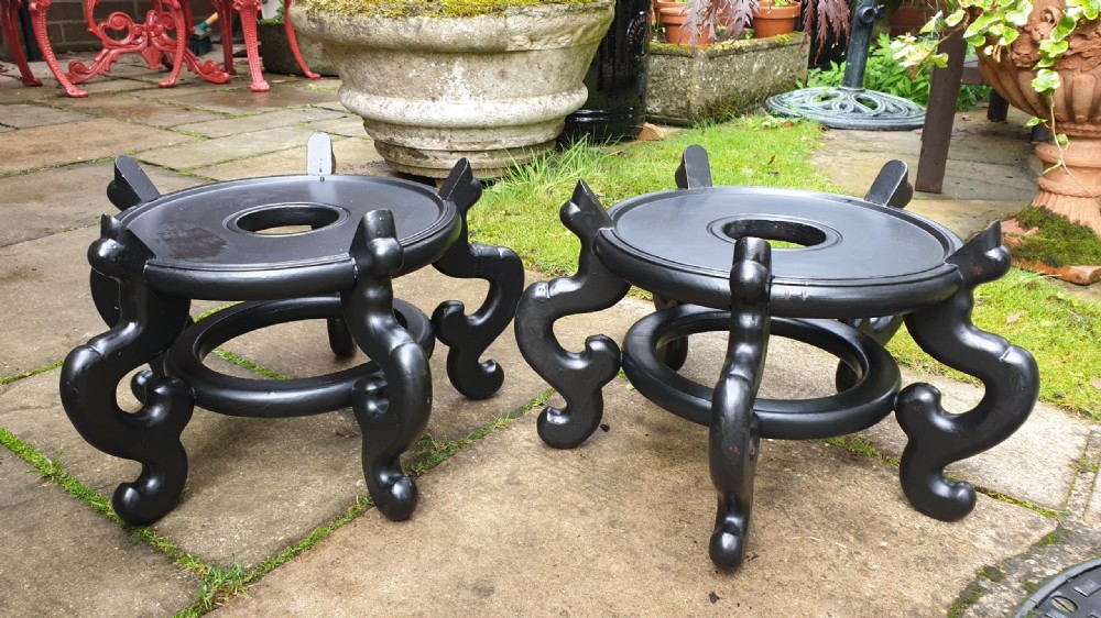 Pair of 20thC Chinese Jardiniere or Vase Stands