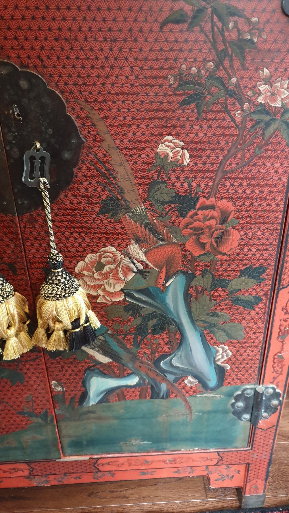 Chinese Cupboard in Lacquered Chinoiserie Design View IV