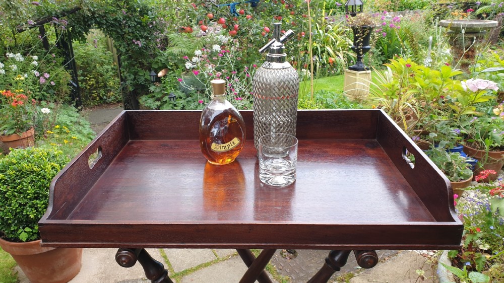 Early 19th Century Mahogany Butlers Tray with Stand View VII