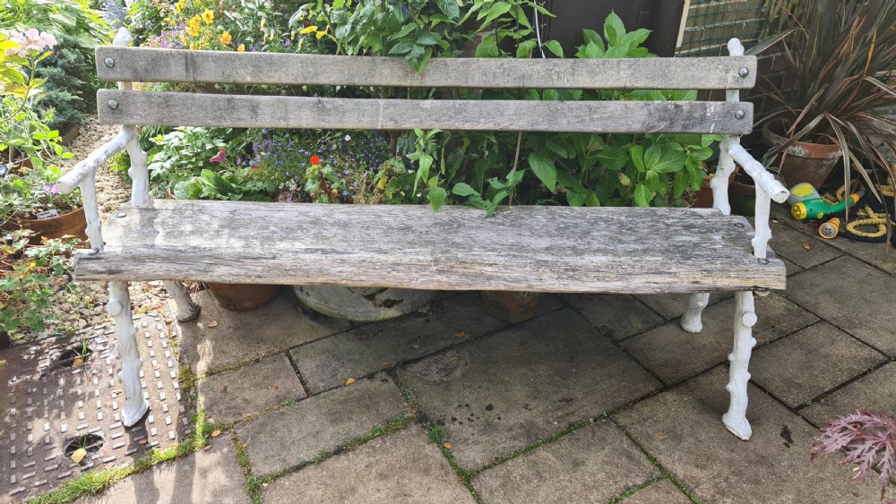 19th Century Cast-iron and Oak Garden Bench View II