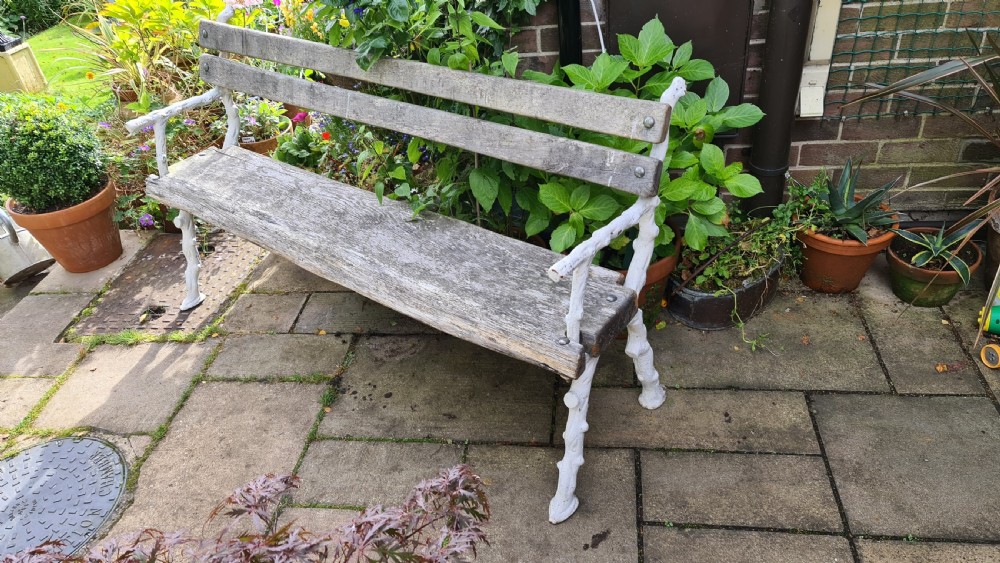 19th Century Cast-iron and Oak Garden Bench View III