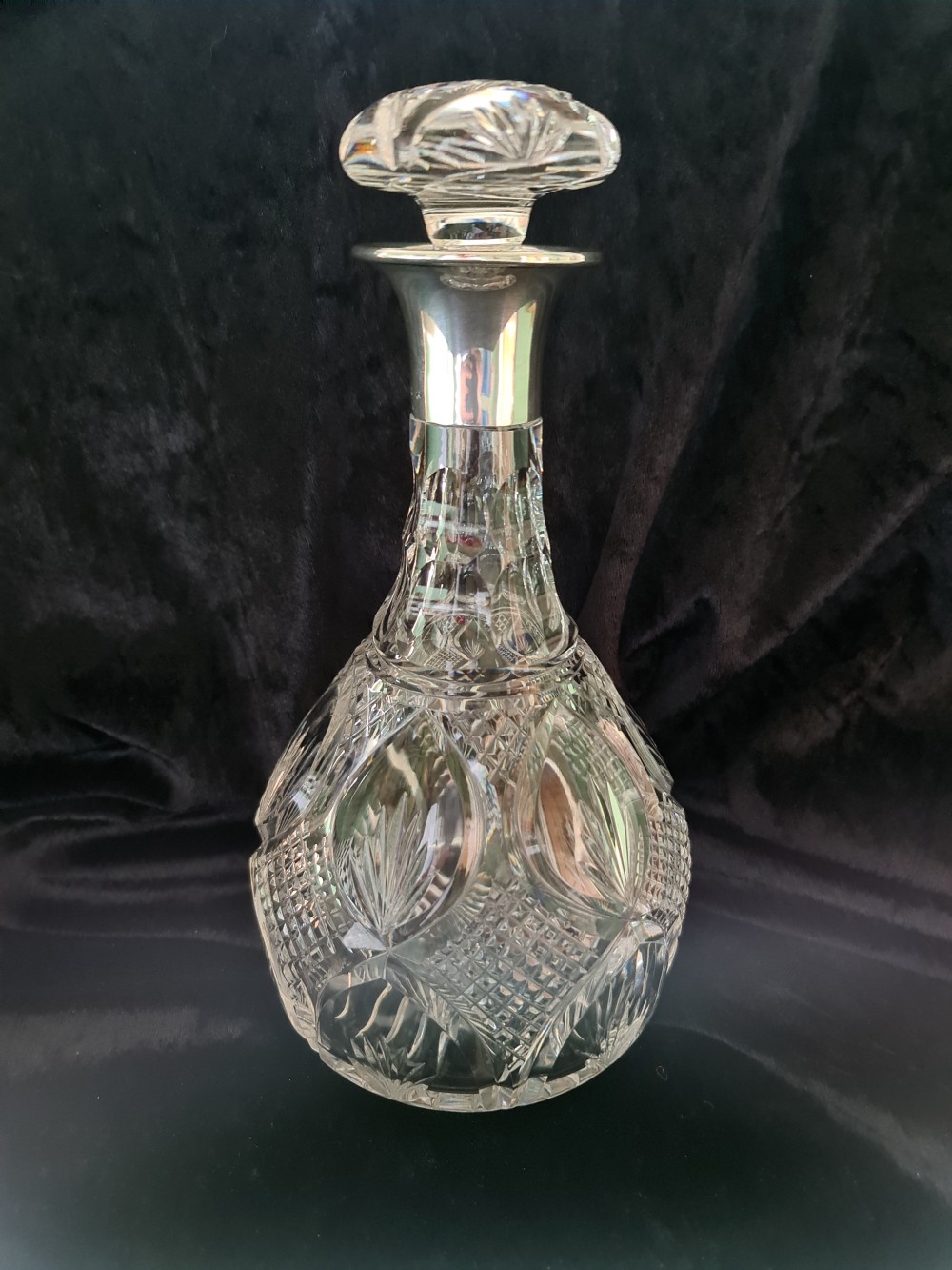 Richard Comyns Decanter with Silver Collar 1930