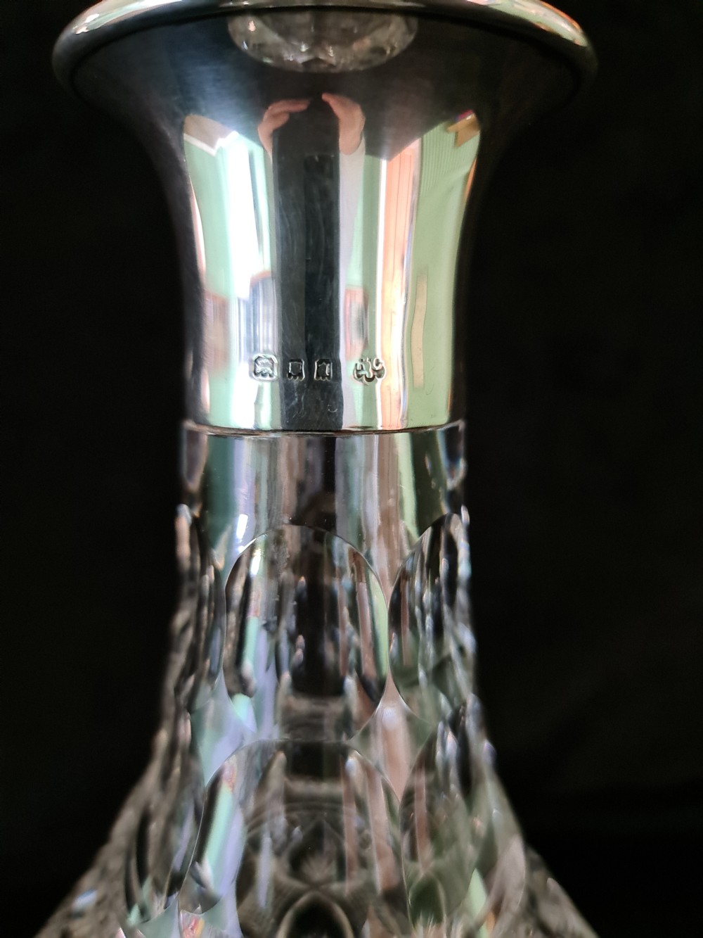 Richard Comyns Decanter with Silver Collar 1930 View II