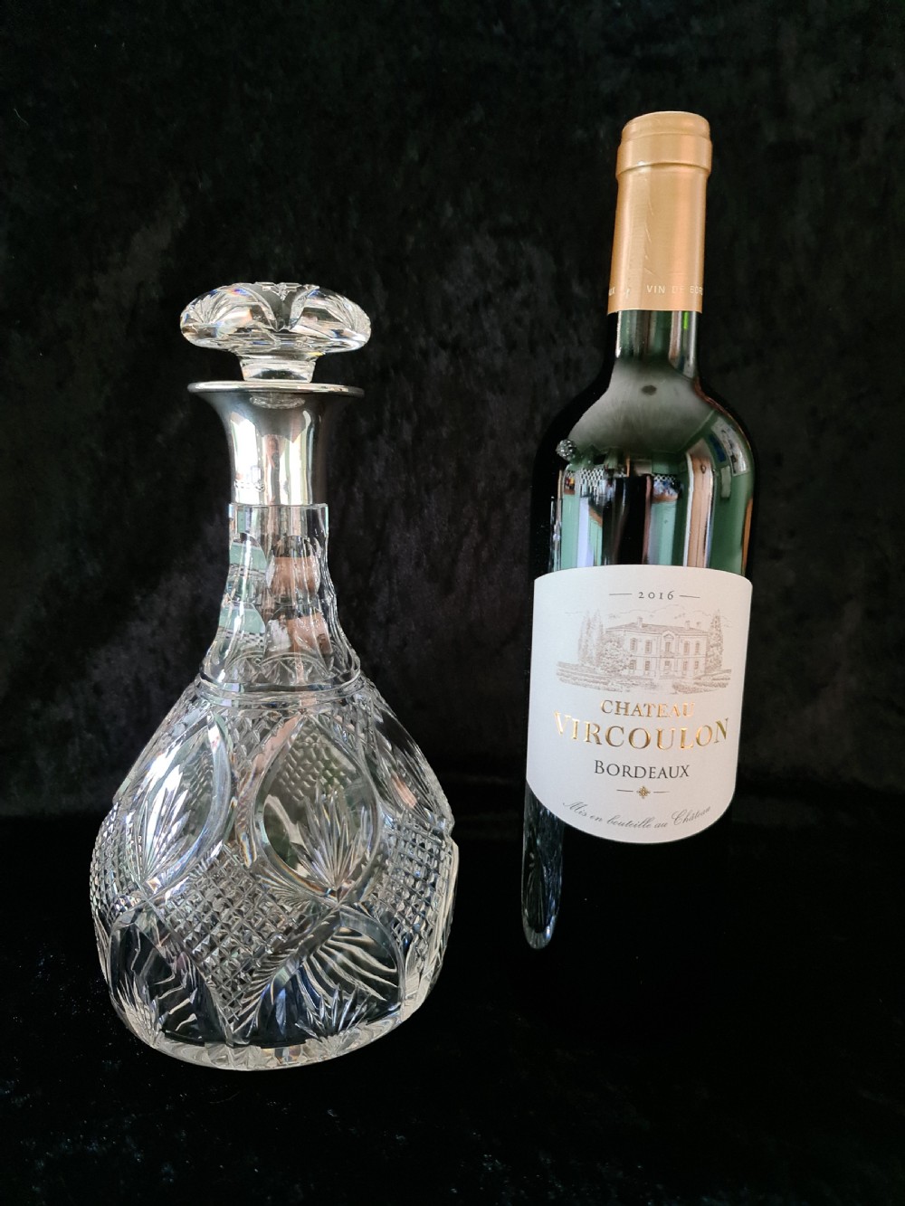 Richard Comyns Decanter with Silver Collar 1930 View IV