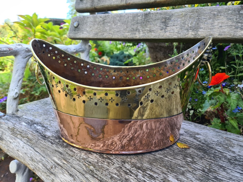 Early 19th Century Brass and Copper Flower Basket View II