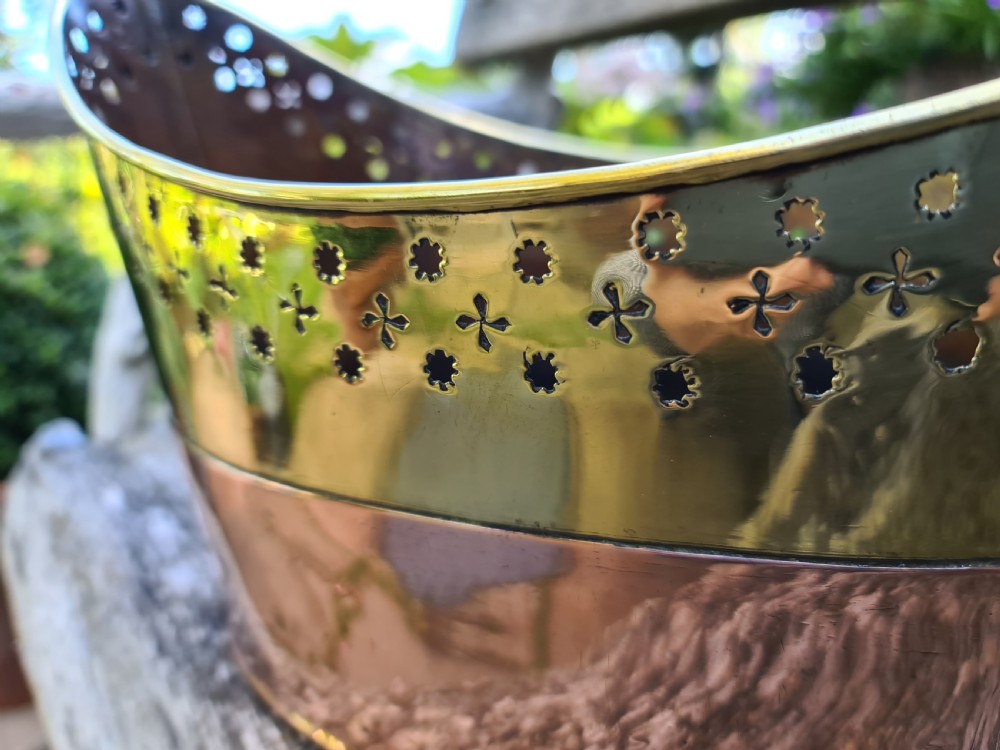 Early 19th Century Brass and Copper Flower Basket View III
