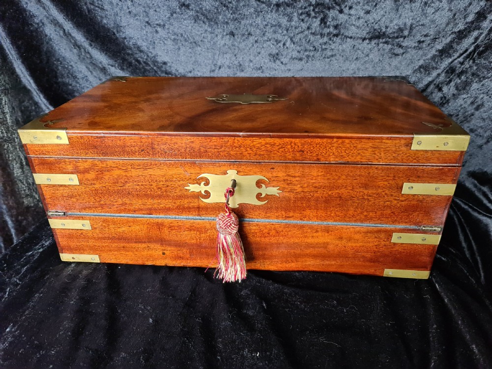 Large Early 19th Century Campaign Writing Slope View II