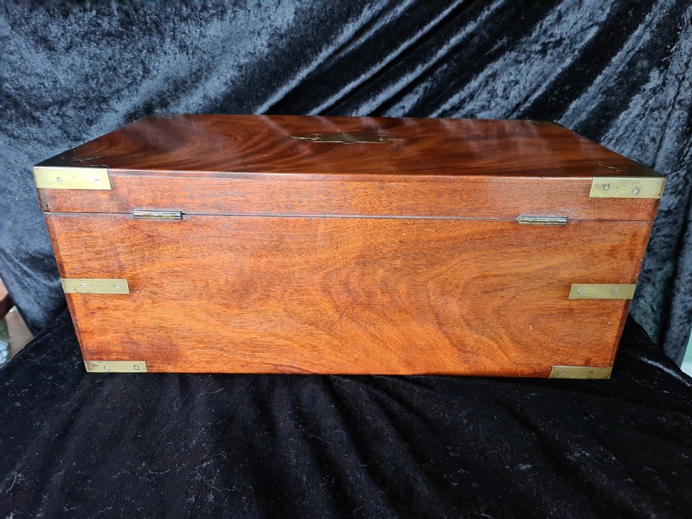 Large Early 19th Century Campaign Writing Slope View III